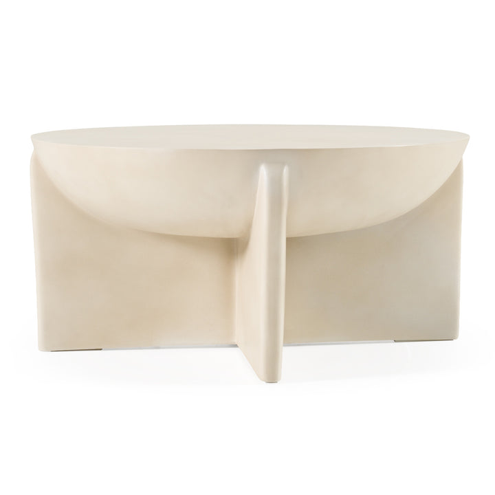 Elsa - Modern Oyster Concrete Round Coffee Table