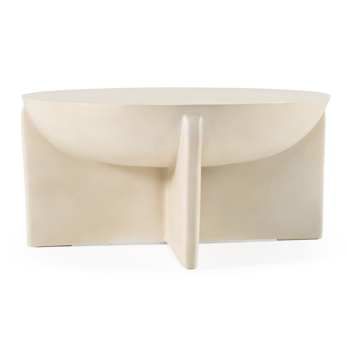 Elsa - Modern Oyster Concrete Round Coffee Table
