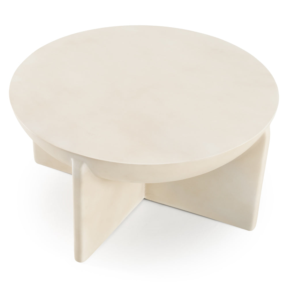 Elsa - Modern Oyster Concrete Round Coffee Table - View 3