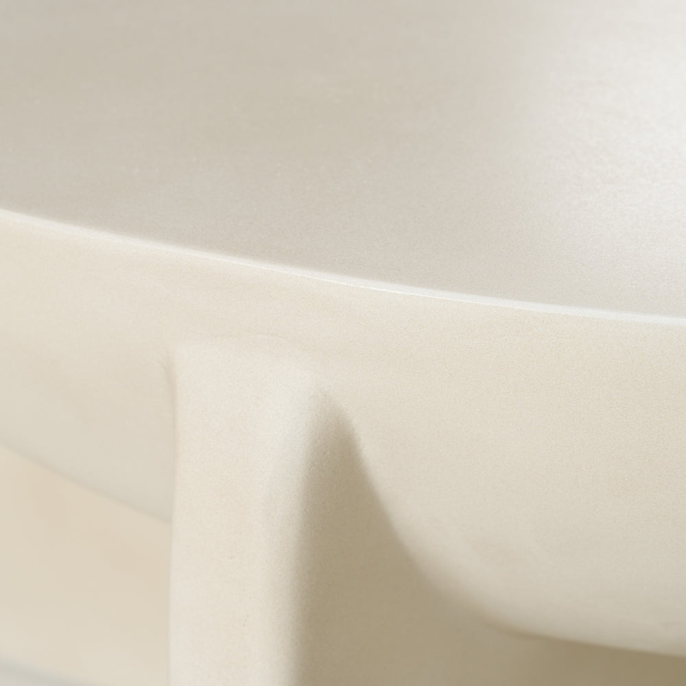 Elsa - Modern Oyster Concrete Round Coffee Table - View 4