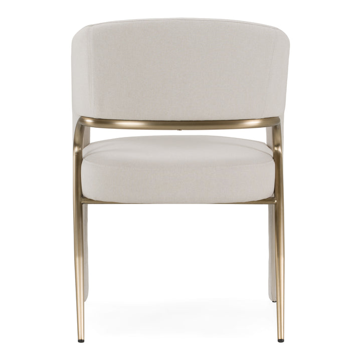 Elson - Modern Off-White Fabric + Antique Brass Dining Chair