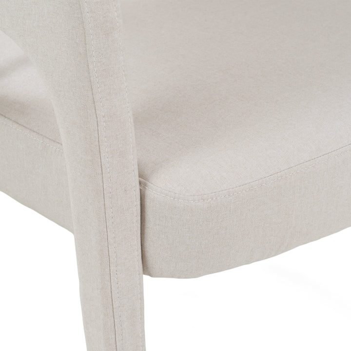 Elson - Modern Off-White Fabric + Antique Brass Dining Chair