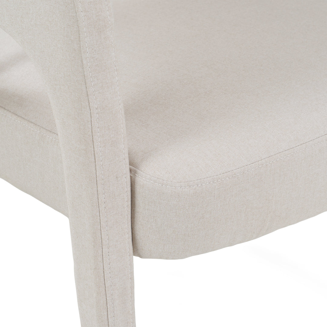 Elson - Modern Off-White Fabric + Antique Brass Dining Chair