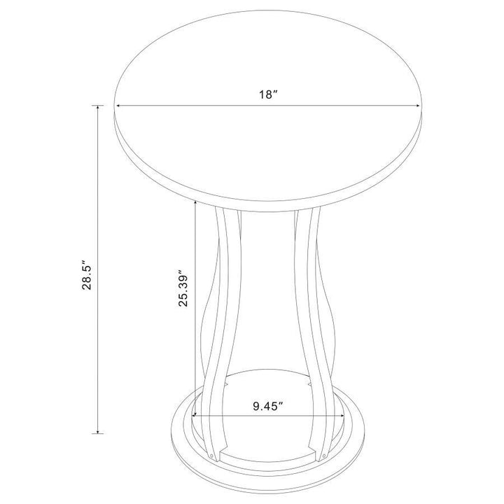 Elton - Round Wood Top Accent Side Table - Cherry Side Table modern furniture Contempo Furniture