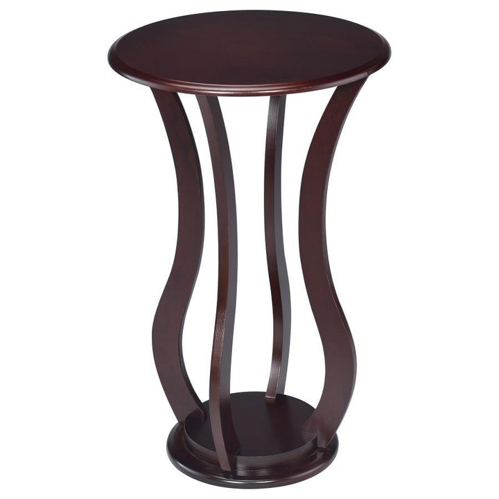 Elton - Round Wood Top Accent Side Table - Cherry Side Table modern furniture Contempo Furniture