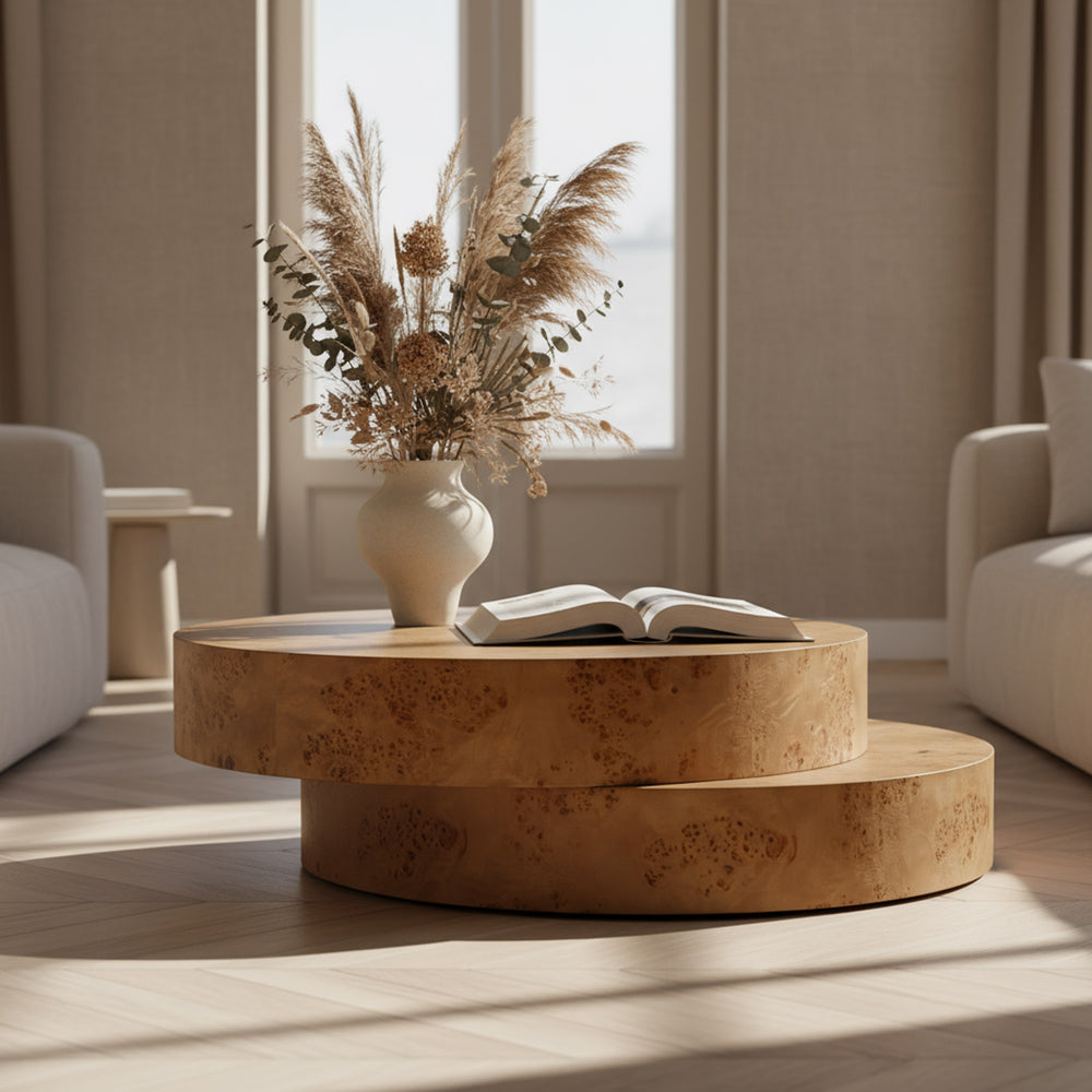 Ely - Modern Faux Burl Coffee Table - View 5