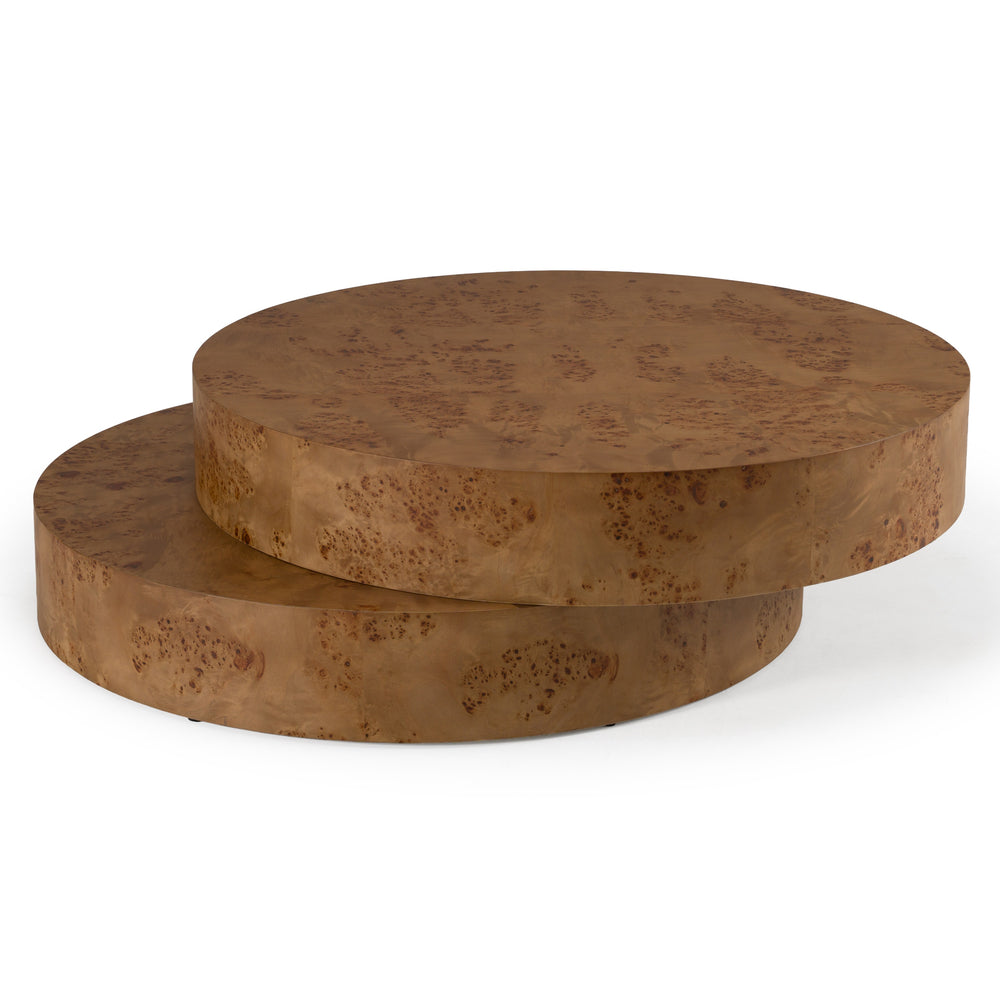 Ely - Modern Faux Burl Coffee Table - View 2