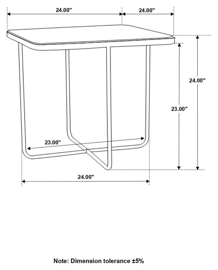 Elyna - Square Stone Top Accent Side Table - Beige Side Table modern furniture Contempo Furniture