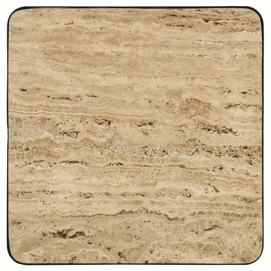 Elyna - Square Stone Top Accent Side Table - Beige Side Table modern furniture Contempo Furniture