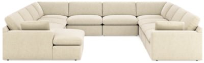 Elyza 10 - Piece Sectional - Pearl Silver Stationary Sectional modern furniture Contempo Furniture