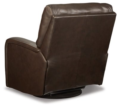 Emberla Swivel Glider Recliner - Dark Brown Swivel Glider Chair modern furniture Contempo Furniture