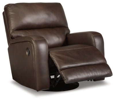 Emberla Swivel Glider Recliner - Dark Brown Swivel Glider Chair modern furniture Contempo Furniture