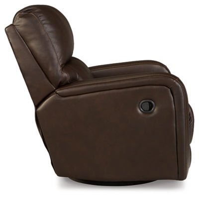 Emberla Swivel Glider Recliner - Dark Brown Swivel Glider Chair modern furniture Contempo Furniture