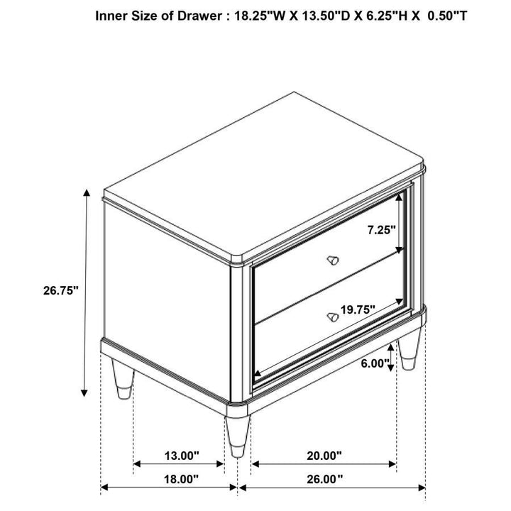 Emberlyn - 2 - Drawer Nightstand - Brown Accent Nightstand modern furniture Contempo Furniture