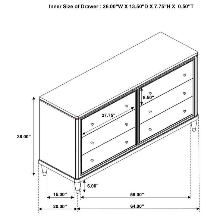 Emberlyn - 6 - Drawer Dresser - Brown Dressers modern furniture Contempo Furniture