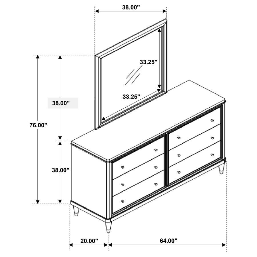 Emberlyn - 6 - Drawer Dresser With Mirror - Brown Dresser & Mirror modern furniture Contempo Furniture