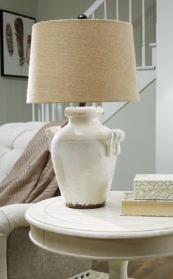 Emelda Table Lamp - Beige Table Lamp modern furniture Contempo Furniture