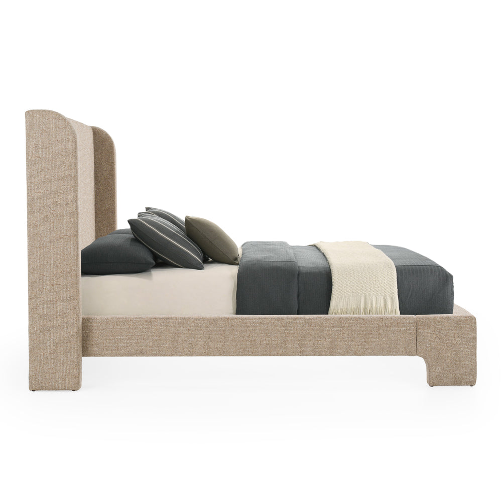 Emilio - Modern Beige Fabric Bed - View 5