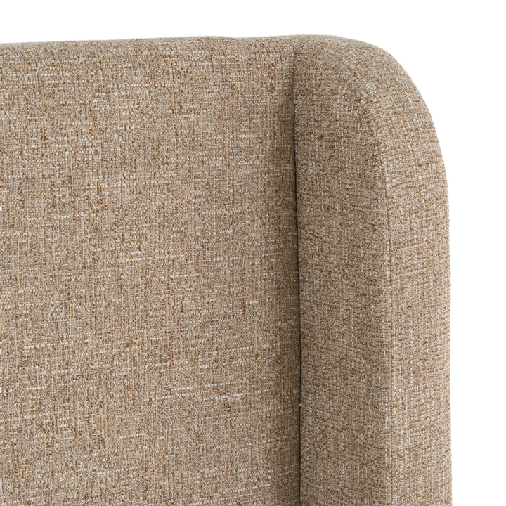 Emilio + Roma - Modern Beige Fabric + Oak 4-Piece Bedroom Set