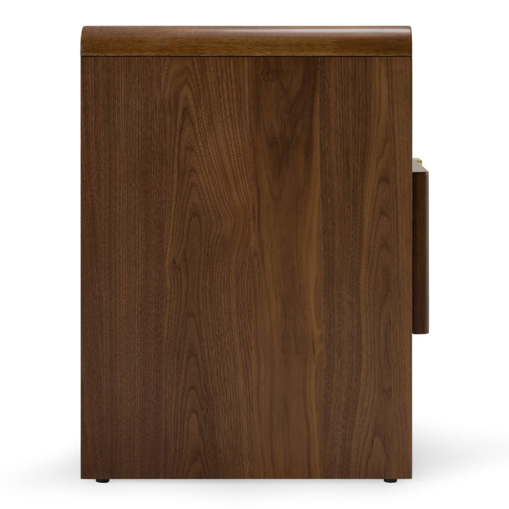 Emilio - Modern Natural Burlap  Walnut Nightstand