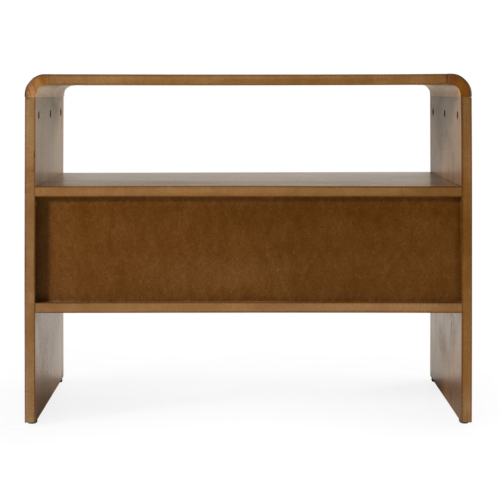 Emilio - Modern Natural Burlap + Walnut Nightstand - View 7