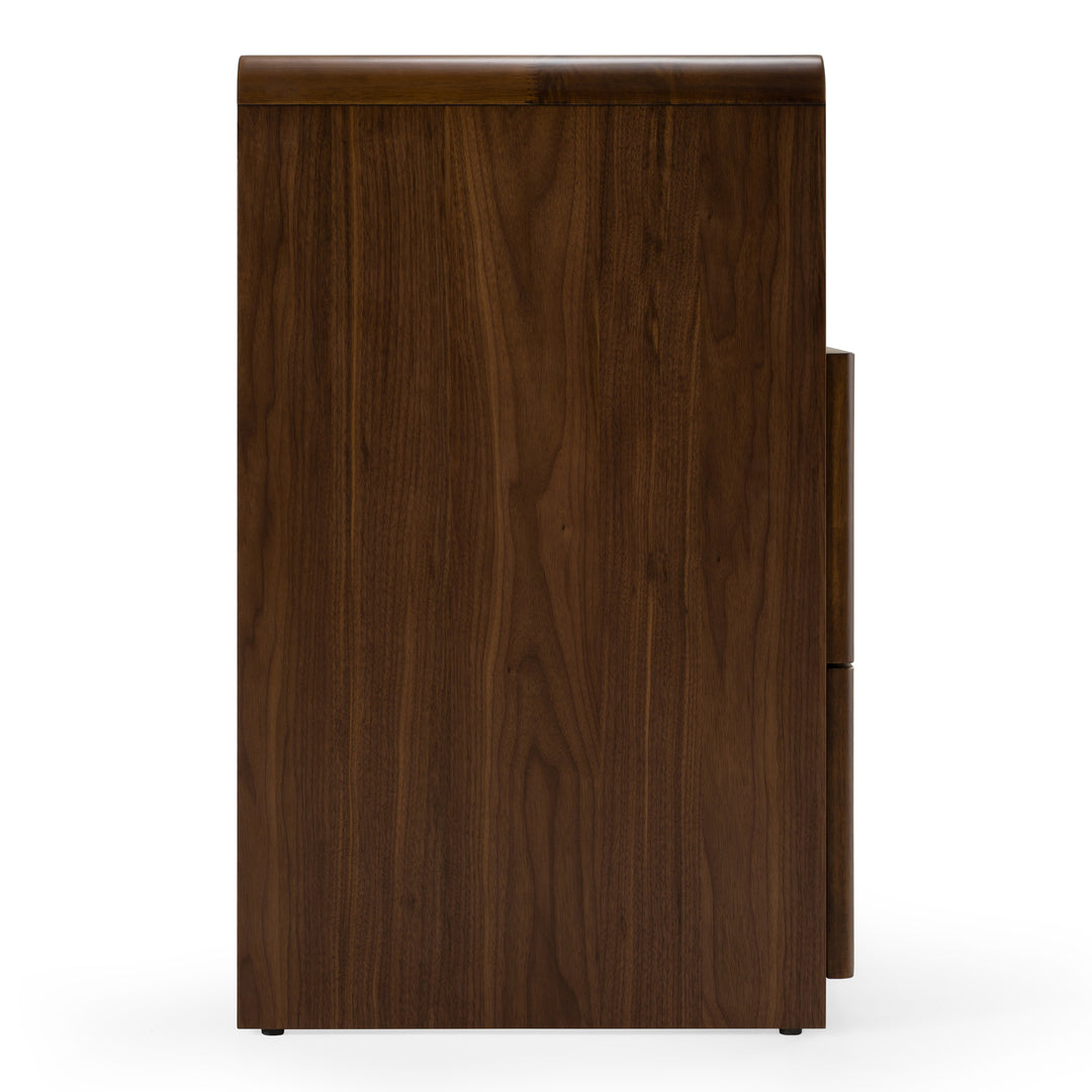 Emilio  Modern Natural Burlap + Walnut Dresser