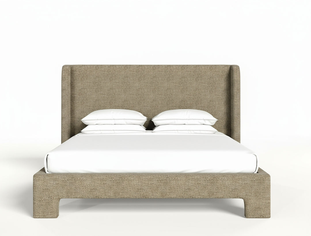 Emilio  Modern Beige Fabric Bed