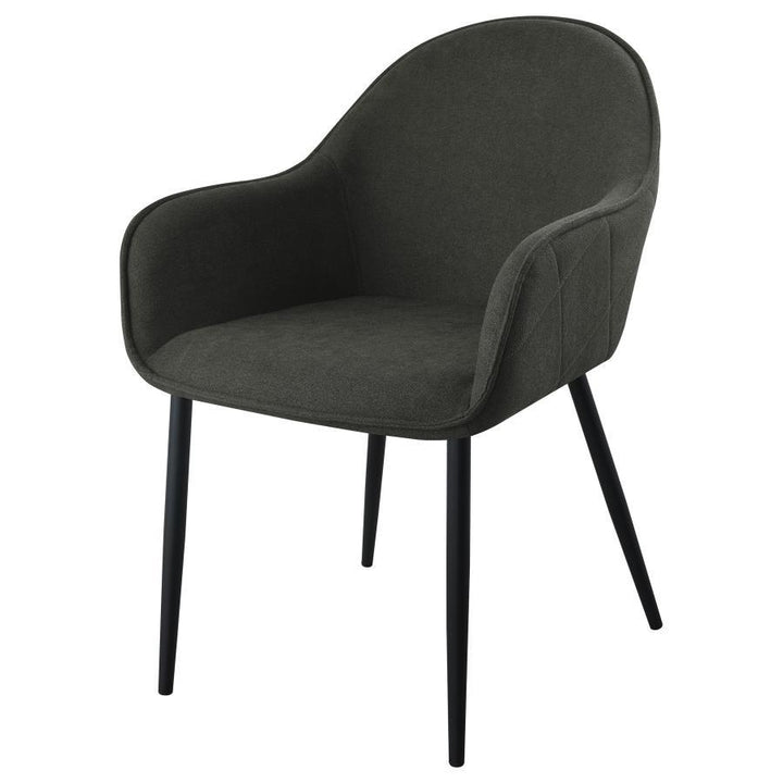 Emma - Fabric Upholstered Dining Arm Chair (Set of 2) - Charcoal Chair Set modern furniture Contempo Furniture