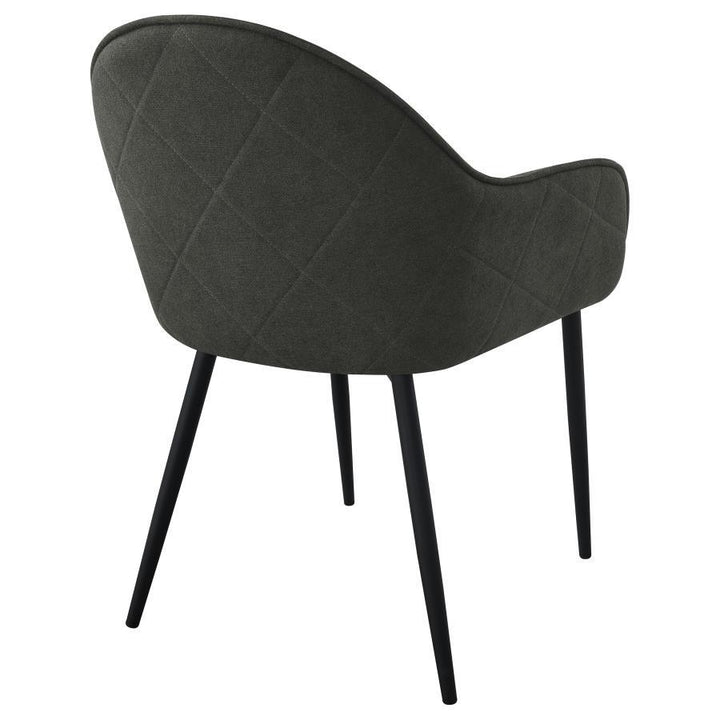 Emma - Fabric Upholstered Dining Arm Chair (Set of 2) - Charcoal Chair Set modern furniture Contempo Furniture