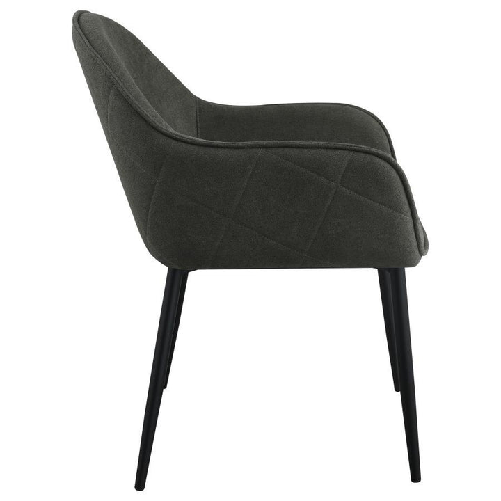 Emma - Fabric Upholstered Dining Arm Chair (Set of 2) - Charcoal Chair Set modern furniture Contempo Furniture