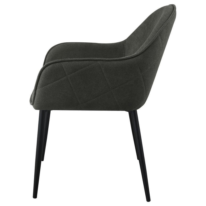 Emma - Fabric Upholstered Dining Arm Chair (Set of 2) - Charcoal Chair Set modern furniture Contempo Furniture