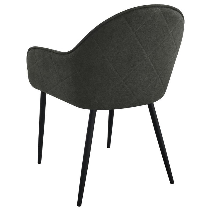 Emma - Fabric Upholstered Dining Arm Chair (Set of 2) - Charcoal Chair Set modern furniture Contempo Furniture
