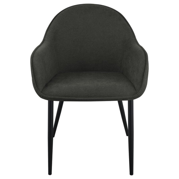 Emma - Fabric Upholstered Dining Arm Chair (Set of 2) - Charcoal Chair Set modern furniture Contempo Furniture
