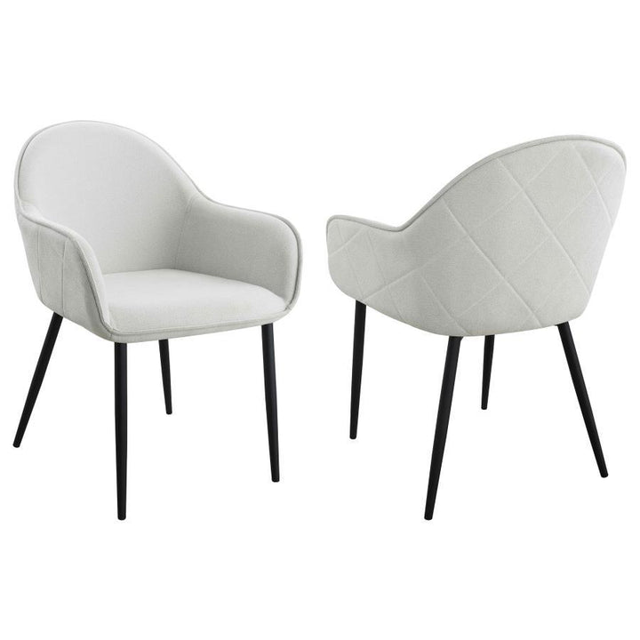 Emma - Fabric Upholstered Dining Arm Chair (Set of 2) - Fog Gray Chair Set modern furniture Contempo Furniture