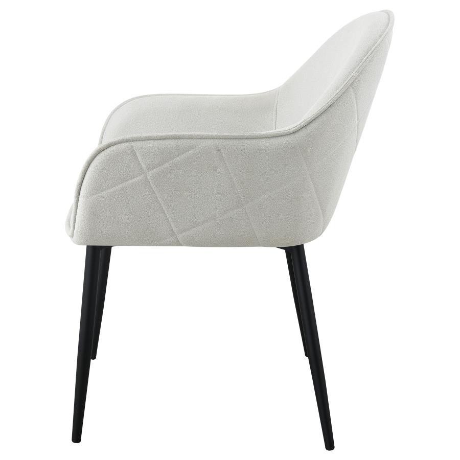 Emma - Fabric Upholstered Dining Arm Chair (Set of 2) - Fog Gray Chair Set modern furniture Contempo Furniture