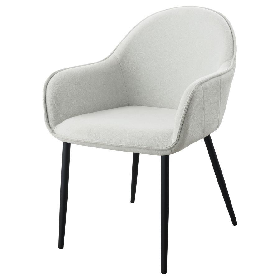 Emma - Fabric Upholstered Dining Arm Chair (Set of 2) - Fog Gray Chair Set modern furniture Contempo Furniture