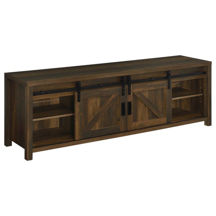 Enfield - 71" TV Stand Fireplace Media Console - Dark Pine Fireplace TV Stand modern furniture Contempo Furniture