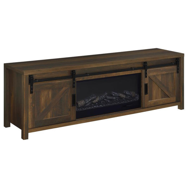 Enfield - 71" TV Stand Fireplace Media Console - Dark Pine Fireplace TV Stand modern furniture Contempo Furniture