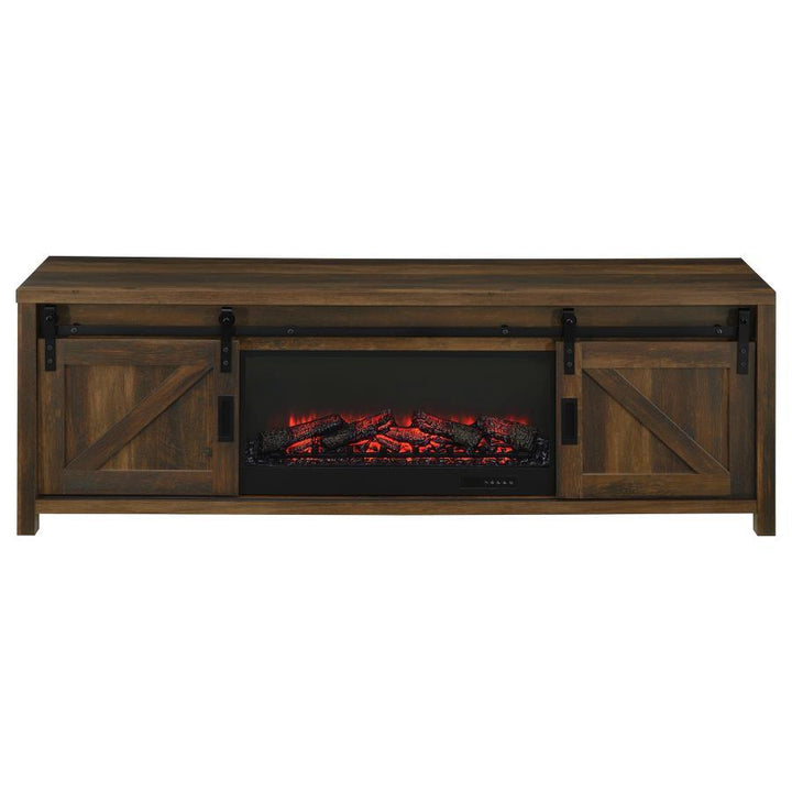 Enfield - 71" TV Stand Fireplace Media Console - Dark Pine Fireplace TV Stand modern furniture Contempo Furniture