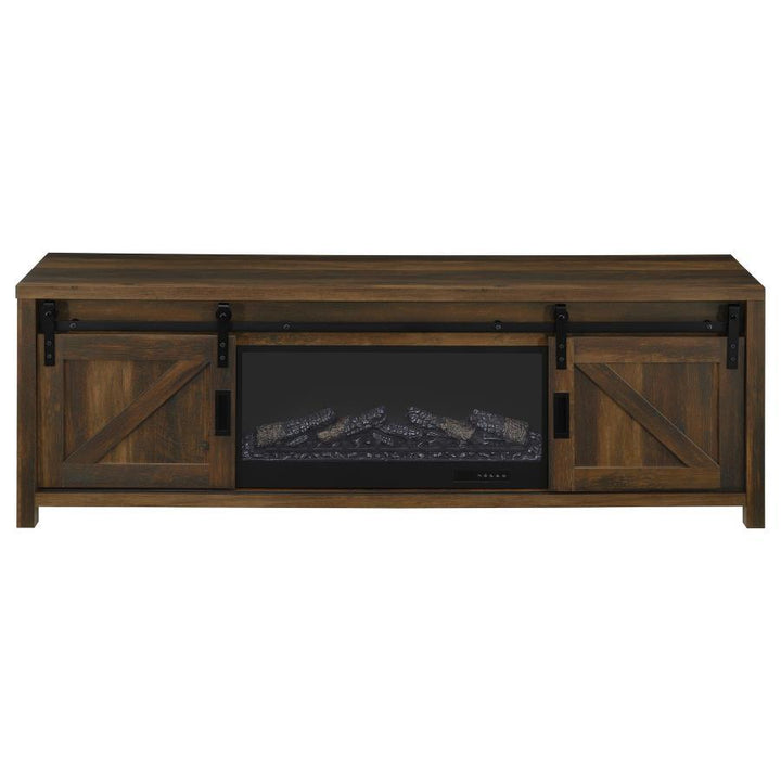 Enfield - 71" TV Stand Fireplace Media Console - Dark Pine Fireplace TV Stand modern furniture Contempo Furniture