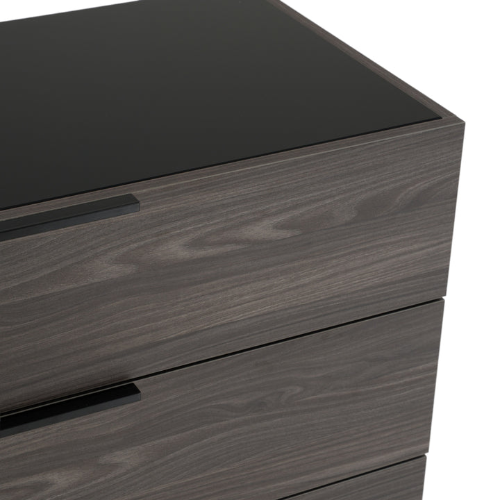Enzo Italian Modern Grey Oak &amp; Fabric 4-Piece Bedroom Set
