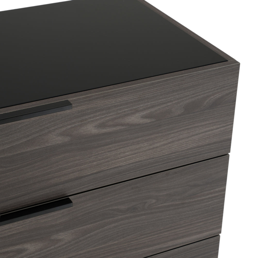 Enzo Italian Modern Grey Oak & Fabric 4-Piece Bedroom Set - View 9