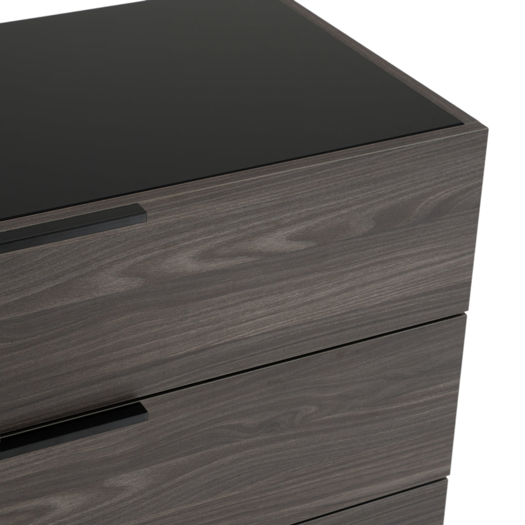 Enzo Italian Modern Grey Oak & Fabric 4-Piece Bedroom Set