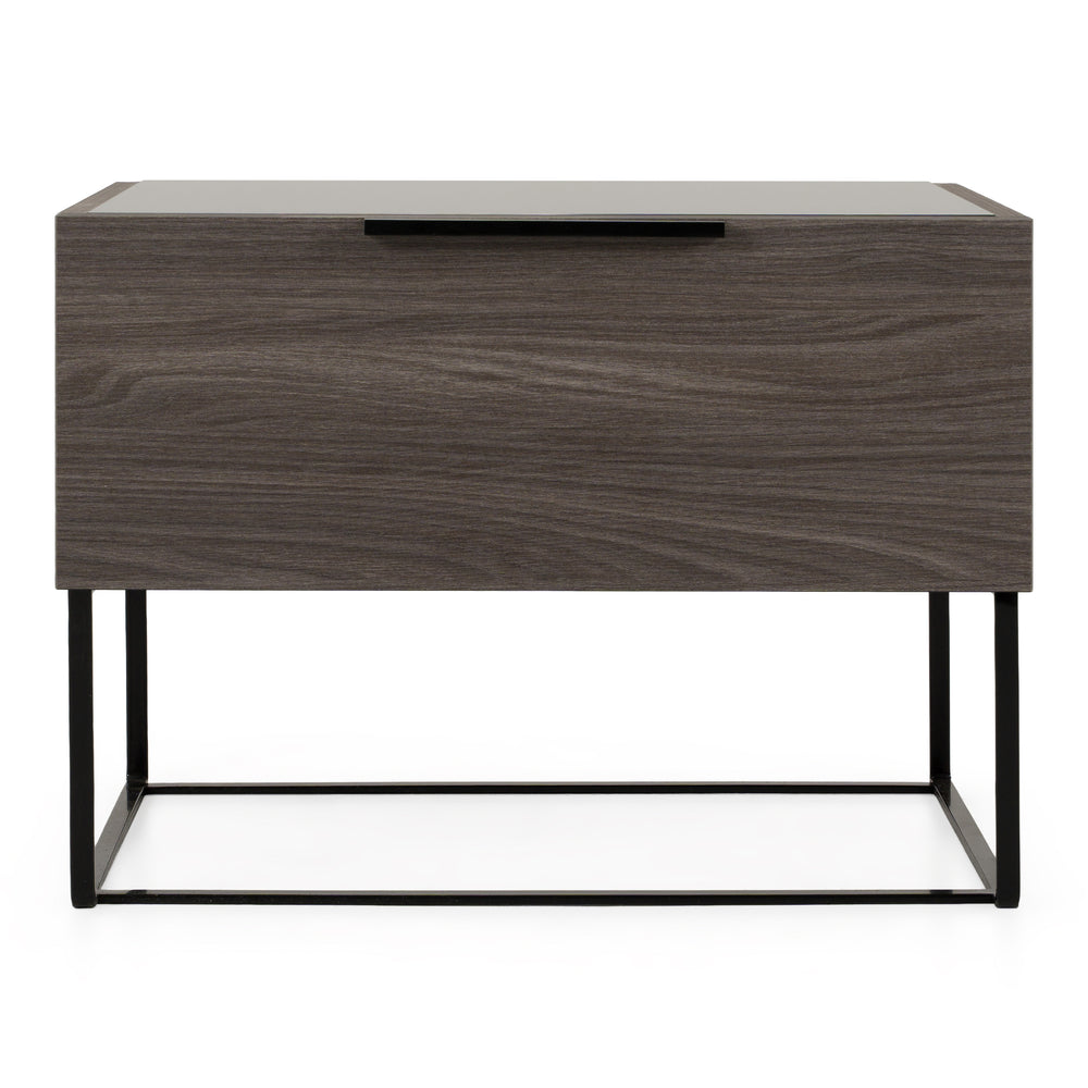 Enzo Italian Modern Grey Oak Nightstand