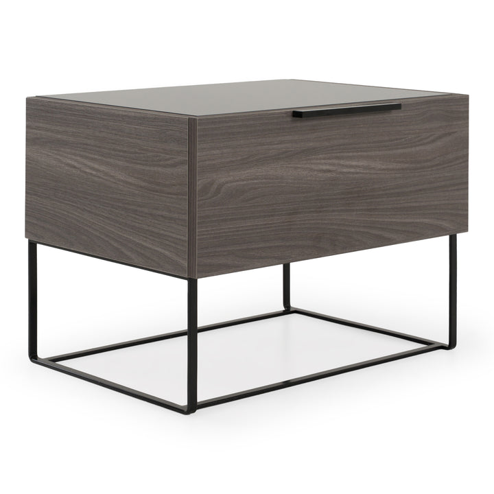 Enzo Italian Modern Grey Oak &amp; Fabric 4-Piece Bedroom Set