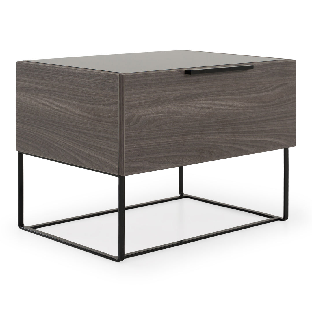 Enzo Italian Modern Grey Oak & Fabric 4-Piece Bedroom Set