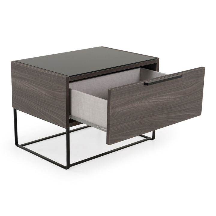 Enzo Italian Modern Grey Oak Nightstand