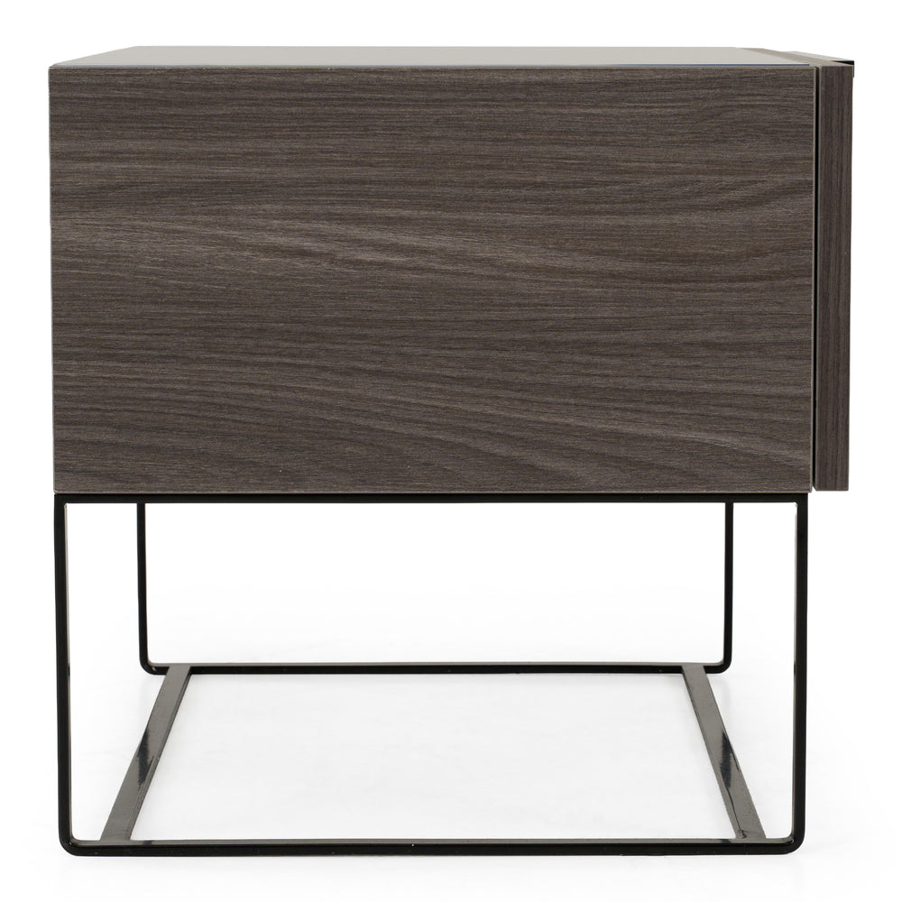 Enzo Italian Modern Grey Oak Nightstand - View 9