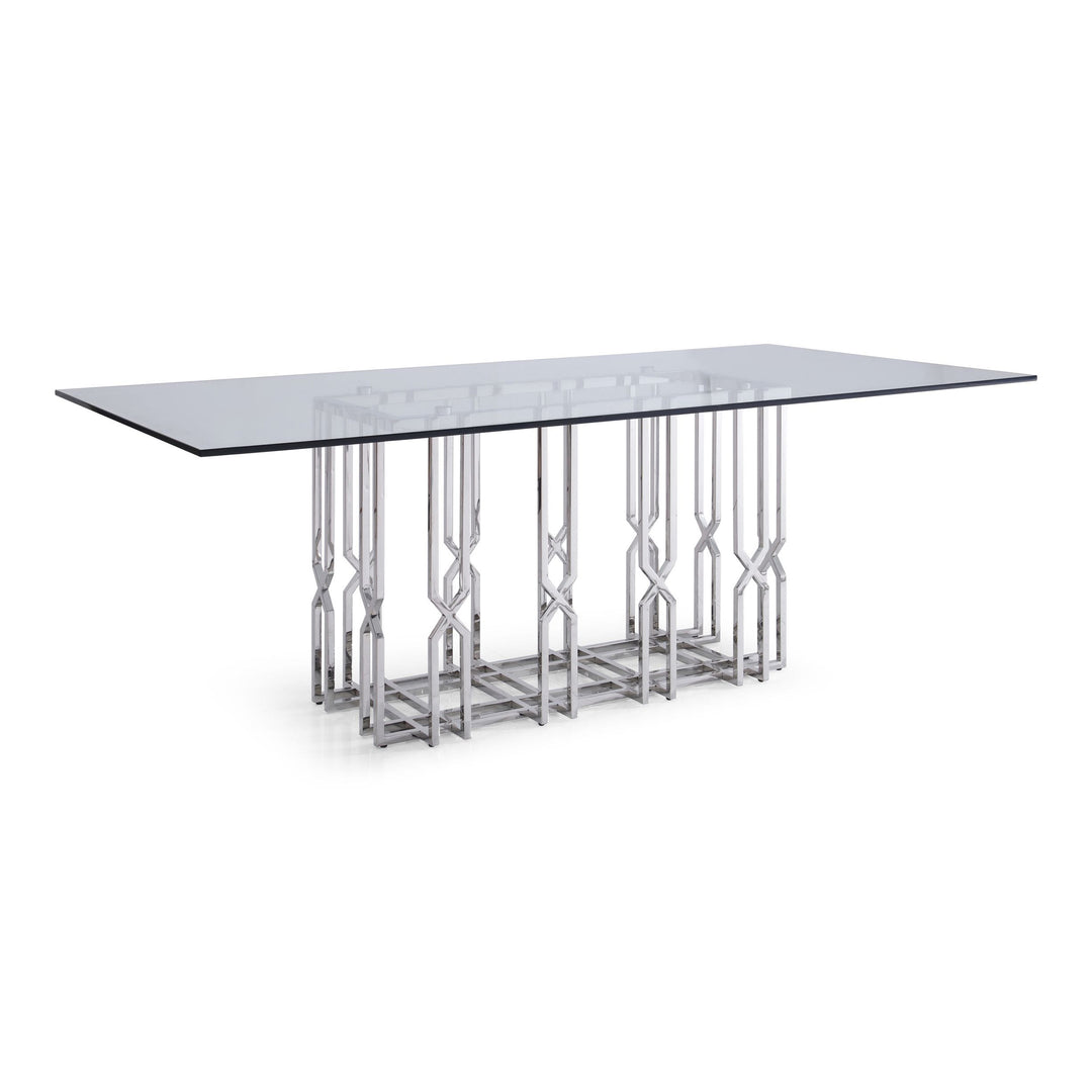 Ericson - Modern Glass & Stainless Steel Dining Table