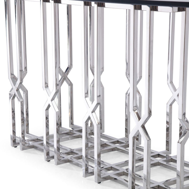 Ericson - Modern Glass &amp; Stainless Steel Dining Table